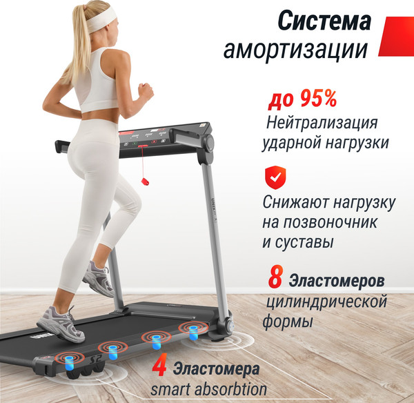 Изображение товара Электрическая беговая дорожка UNIX Fit Hi-tech S2 Metallic / TDHTS2M