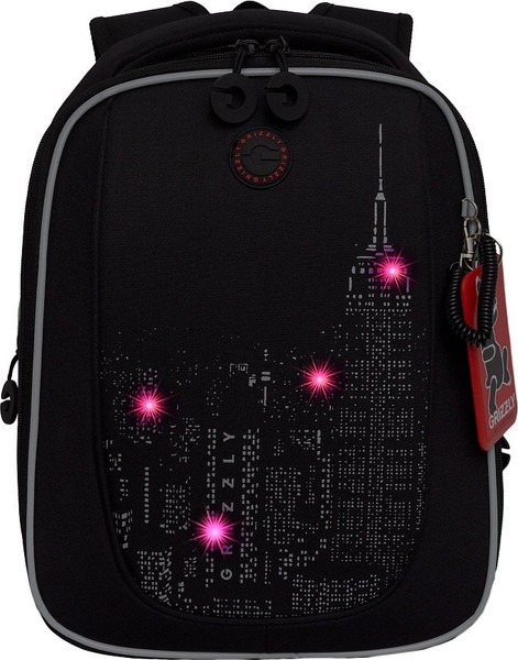 Изображение товара Школьный рюкзак Grizzly RAf-593-6 (черный/серый)