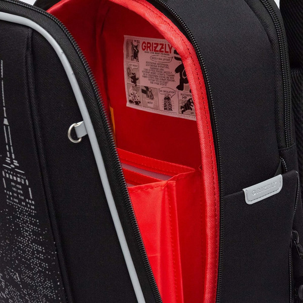 Изображение товара Школьный рюкзак Grizzly RAf-593-6 (черный/серый)