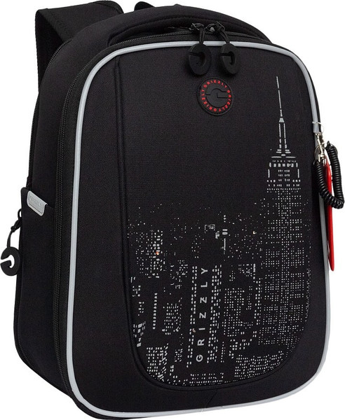 Изображение товара Школьный рюкзак Grizzly RAf-593-6 (черный/серый)