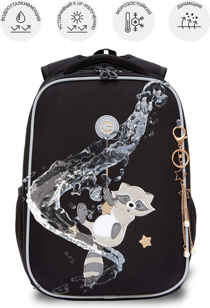 Изображение товара Школьный рюкзак Grizzly RAw-594-12 (черный)