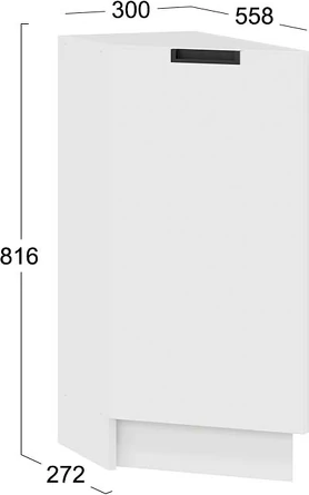 Изображение товара Шкаф-стол кухонный ТриЯ Гренада торцевой с одной дверью 1Н3Т (белый/холст белый)