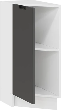 Изображение товара Шкаф-стол кухонный ТриЯ Гренада торцевой с одной дверью 1Н3Т (белый/холст вулкан)