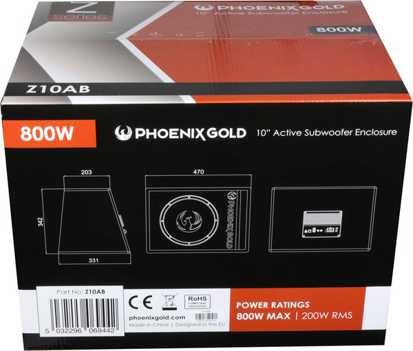 Изображение товара Корпусной активный сабвуфер Phoenix Gold Z10AB