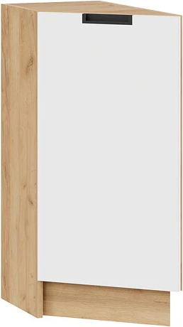 Изображение товара Шкаф-стол кухонный ТриЯ Гренада торцевой с одной дверью 1Н3Т (дуб крафт золотой/холст белый)