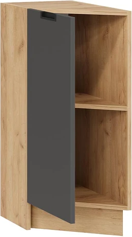 Изображение товара Шкаф-стол кухонный ТриЯ Гренада торцевой с одной дверью 1Н3Т (дуб крафт золотой/холст вулкан)