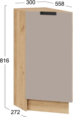 Изображение товара Шкаф-стол кухонный ТриЯ Гренада торцевой с одной дверью 1Н3Т (дуб крафт золотой/холст латте)