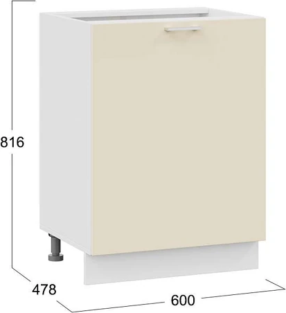 Изображение товара Шкаф-стол кухонный ТриЯ Габриэлла 1Н6 с одной дверью (белый/крем)