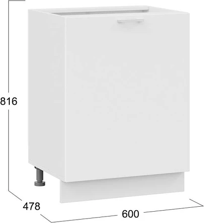 Изображение товара Шкаф-стол кухонный ТриЯ Габриэлла 1Н6 с одной дверью (белый/сноу)