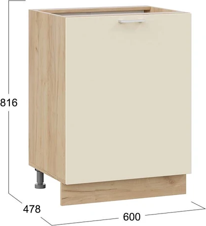 Изображение товара Шкаф-стол кухонный ТриЯ Габриэлла 1Н6 с одной дверью (дуб крафт золотой/крем)