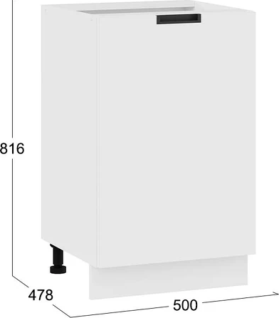 Изображение товара Шкаф-стол кухонный ТриЯ Гренада с одной дверью 1Н5 (белый/холст белый)
