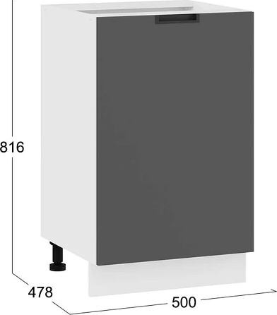 Изображение товара Шкаф-стол кухонный ТриЯ Гренада с одной дверью 1Н5 (белый/холст вулкан)
