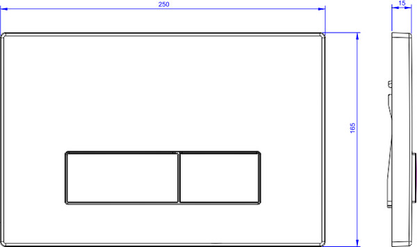 Изображение товара Кнопка для инсталляции Kardier 097Н ABS (оружейная сталь)