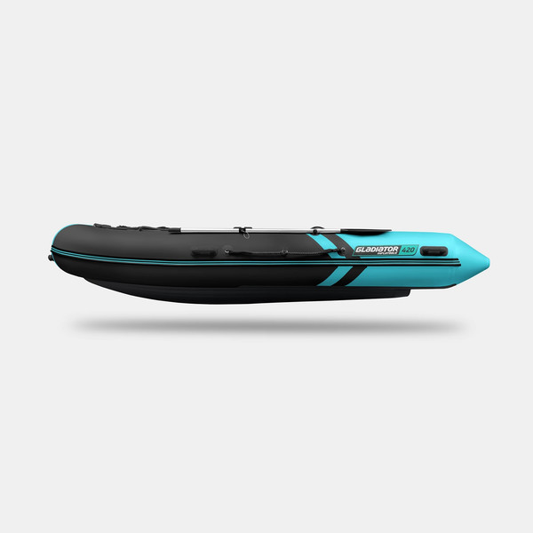 Изображение товара Надувная лодка GLADIATOR E420S (черный/бирюзовый)