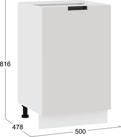 Изображение товара Шкаф-стол кухонный ТриЯ Гренада с одной дверью 1Н5 (белый/холст мокко)