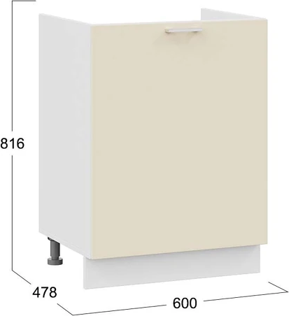 Изображение товара Шкаф под мойку ТриЯ Габриэлла 1Н6М с одной дверью (белый/крем)