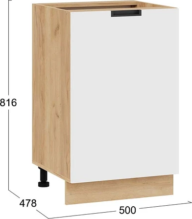 Изображение товара Шкаф-стол кухонный ТриЯ Гренада с одной дверью 1Н5 (дуб крафт золотой/холст белый)