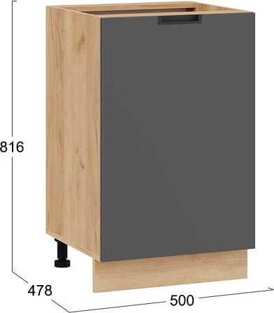 Изображение товара Шкаф-стол кухонный ТриЯ Гренада с одной дверью 1Н5 (дуб крафт золотой/холст вулкан)