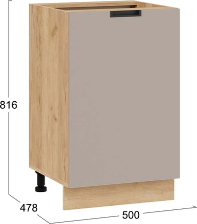 Изображение товара Шкаф-стол кухонный ТриЯ Гренада с одной дверью 1Н5 (дуб крафт золотой/холст латте)