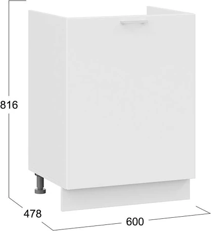 Изображение товара Шкаф под мойку ТриЯ Габриэлла 1Н6М с одной дверью (белый/сноу)