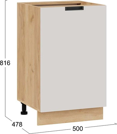 Изображение товара Шкаф-стол кухонный ТриЯ Гренада с одной дверью 1Н5 (дуб крафт золотой/холст мокко)