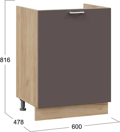 Изображение товара Шкаф под мойку ТриЯ Габриэлла 1Н6М с одной дверью (дуб крафт золотой/муссон)