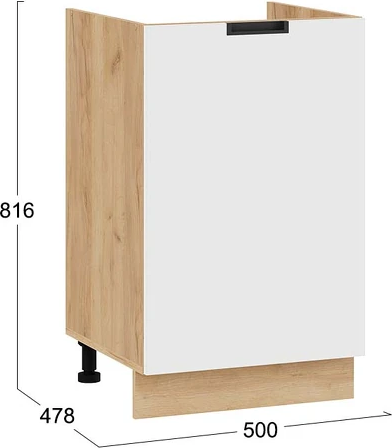 Изображение товара Шкаф под мойку ТриЯ Гренада с одной дверью 1Н5М (дуб крафт золотой/холст белый)