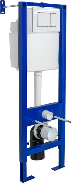 Изображение товара Унитаз подвесной с инсталляцией Saniteco KW-9003W Single Hole + Berges АТОМ 410 040333 (с кнопкой)