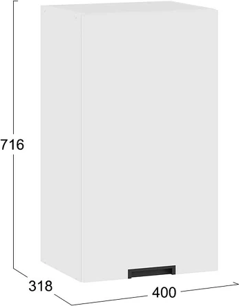 Изображение товара Шкаф навесной для кухни ТриЯ Гренада 1В4 с одной дверью (белый/холст белый)