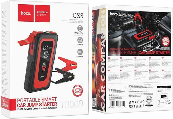 Изображение товара Пуско-зарядное устройство Hoco QS3 10000mAh (черный)