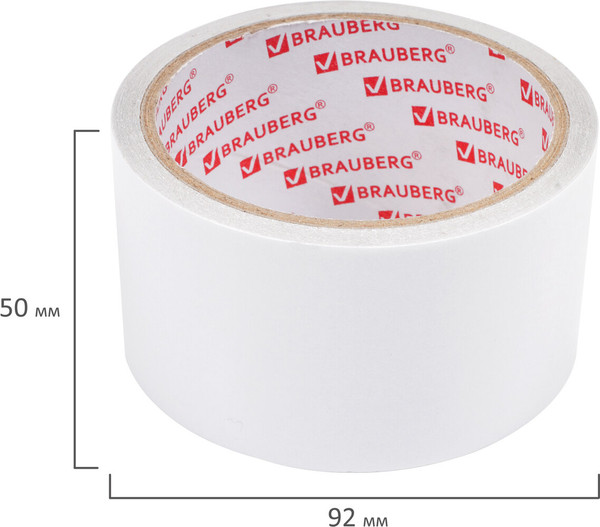 Изображение товара Скотч двухсторонний Brauberg Полипропиленовая основа 50ммx8м / 600481