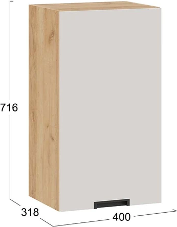 Изображение товара Шкаф навесной для кухни ТриЯ Гренада 1В4 с одной дверью (дуб крафт золотой/холст мокко)