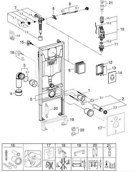 Изображение товара Унитаз подвесной с инсталляцией Saniteco KW-99046 + GROHE Rapid SL 38721001