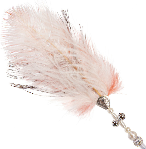 Изображение товара Игрушка для кошек ZooZooZoo Удочка-дразнилка Перо павлина / HM-15