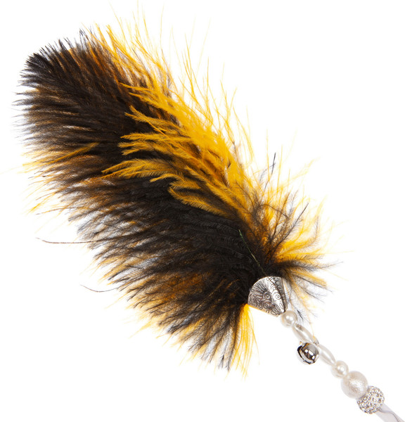 Изображение товара Игрушка для кошек ZooZooZoo Удочка-дразнилка Перо павлина / HM-15