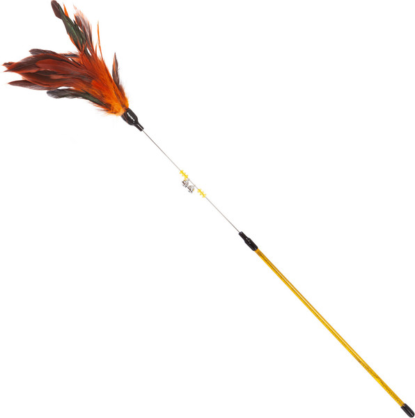 Изображение товара Игрушка для кошек ZooZooZoo Удочка-дразнилка Цветные перья / YM-04