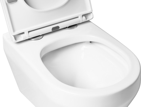 Изображение товара Унитаз подвесной с инсталляцией Saniteco KW-9009W + Berges АТОМ 410 040333 (с кнопкой)