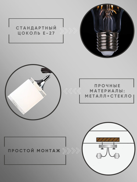 Изображение товара Потолочный светильник Aitin-Pro НПБ 02-2x60-101 / N5959/2 (кофе/хром)