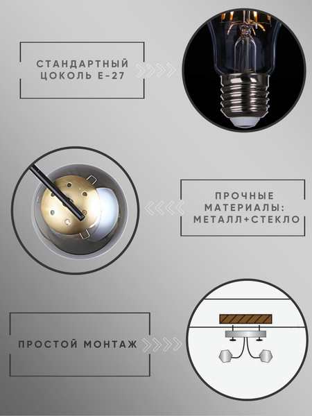 Изображение товара Потолочный светильник Aitin-Pro НПБ 02-2x60-102 / N36378/2 (черный/бронза)
