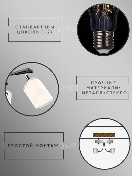 Изображение товара Люстра Aitin-Pro НПБ 02-3x60-101 / N5959/3 (кофе/хром)
