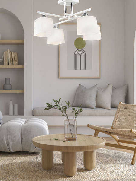 Изображение товара Люстра Aitin-Pro НПБ 02-4x60-101 / N5985/4 (белый/хром)