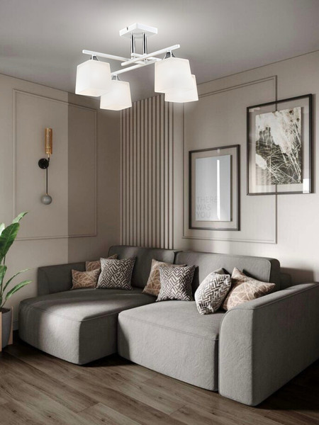 Изображение товара Люстра Aitin-Pro НПБ 02-4x60-101 / N5985/4 (белый/хром)