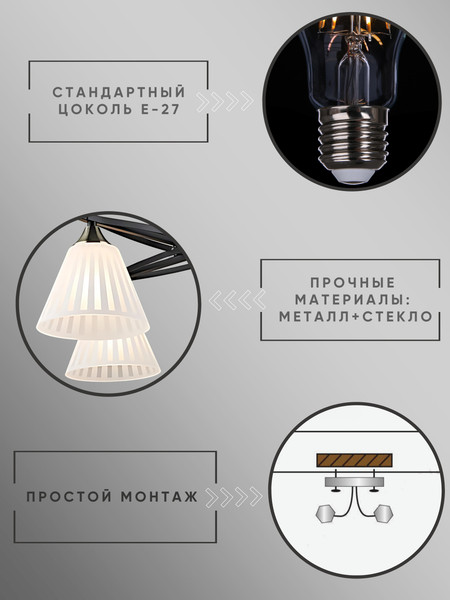 Изображение товара Люстра Aitin-Pro НПБ 02-4x60-101 / N6588/4 (черный/бронза)