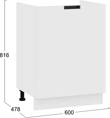 Изображение товара Шкаф под мойку ТриЯ Гренада с одной дверью 1Н6М (белый/холст белый)