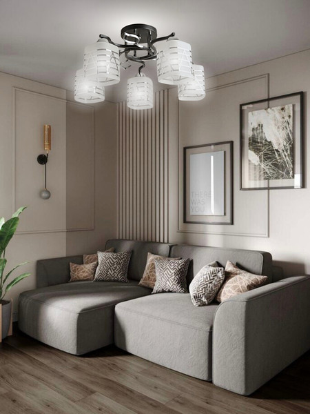 Изображение товара Люстра Aitin-Pro НПБ 02-5x60-101 / 8239/5 (черный/хром)