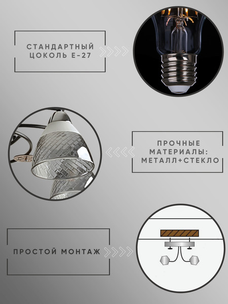 Изображение товара Люстра Aitin-Pro НПБ 02-5x60-101 / 8245/5 (черный/хром)