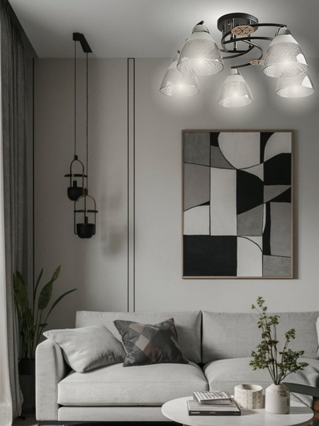 Изображение товара Люстра Aitin-Pro НПБ 02-5x60-101 / 8245/5 (черный/хром)