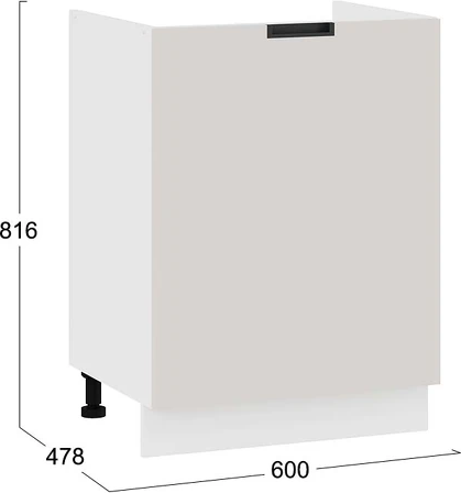 Изображение товара Шкаф под мойку ТриЯ Гренада с одной дверью 1Н6М (белый/холст мокко)