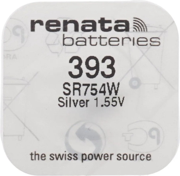 Изображение товара Батарейка Renata SR393/SR48W BL-1 1.55V 10mAh 5.8x1.6mm