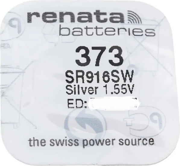 Изображение товара Батарейка Renata SR373/SR 916 SW BL-1 1.55V 29mAh 9.5x1.6mm